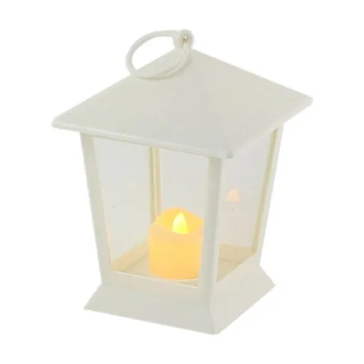 Felinar plastic cu lumanare led 12x17 CM