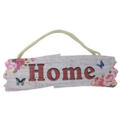 Decoratiune usa din lemn "Welcome/Home" cu trandafiri 36x10 CM