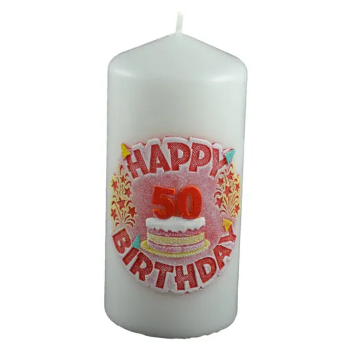 Lumanare in forma cilindrica - Design Happy Birthday - Diverse modele