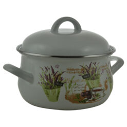 Oala emailata cu capac 1.8 L - Design Lavanda