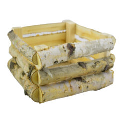 Lada pentru flori din mesteacan 17x17 CM - Naturala