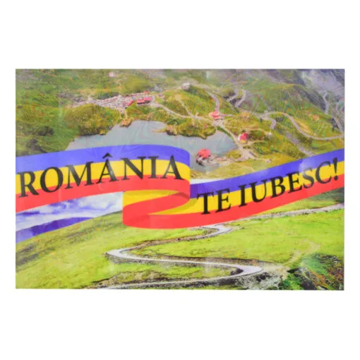 Magnet frigider din plastic Romania 8x5 CM
