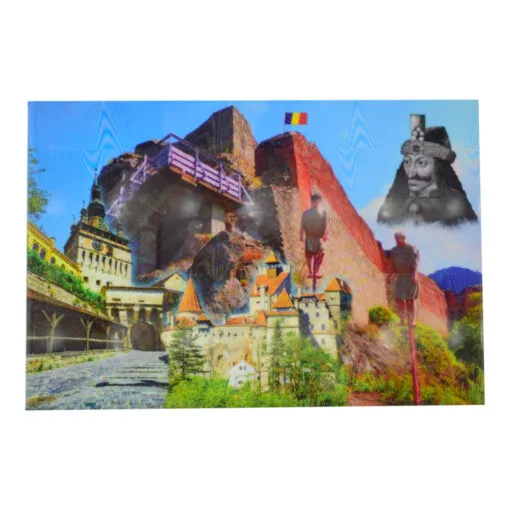 Magnet frigider din plastic Romania 8x5 CM