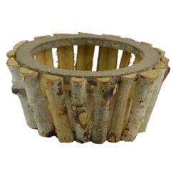 Lada pentru flori de forma rotunda realizata din mesteacan - Naturala (Model 2)