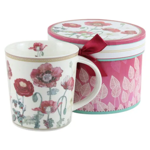 Cana din ceramica 300 ml - Flori de maci