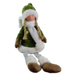 Figurina decorativa pentru Craciun realizata din plastic si material textil - Copil (Model 2)