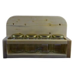 Set 4 recipiente pentru condimente cu suport - Diverse culori (Model 1)