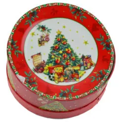 Set 6 farfurii intinse in cutie cadou - Design cu pom de Craciun