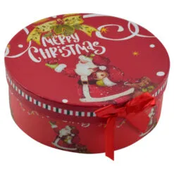 Set 6 farfurii intinse in cutie cadou - Design Craciun cu mesajul 