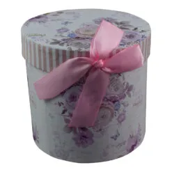 Cana realizata din ceramica in cutie cadou - Design cu trandafiri mov