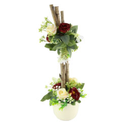 Aranjament floral in ghiveci cu crengi si flori artificiale 54 CM