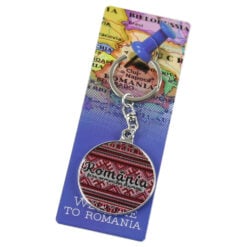 Breloc din metal "Romania" 4x10 CM