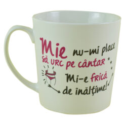 Cana Crazy Girl din ceramica 480 ml "Mie nu-mi place sa ma urc pe cantar..."
