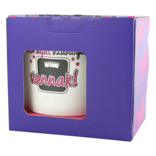 Cana Crazy Girl din ceramica 480 ml "Nem szeretek merlegre allni..."