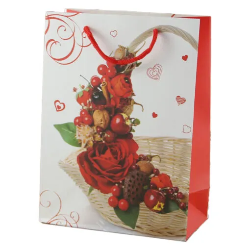 Punga cadou din hartie 18x24 CM - Cos floral
