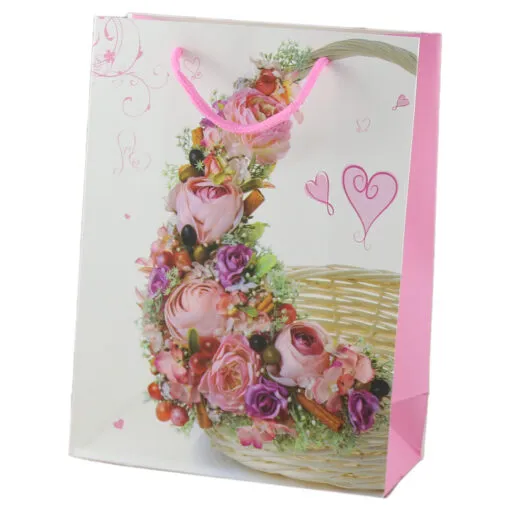 Punga cadou din hartie 18x24 CM - Cos floral