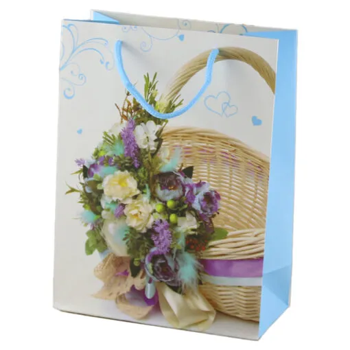 Punga cadou din hartie 18x24 CM - Cos floral