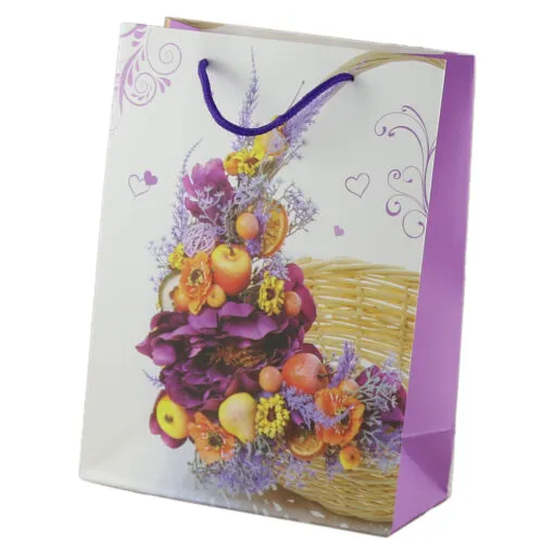 Punga cadou din hartie 18x24 CM - Cos floral