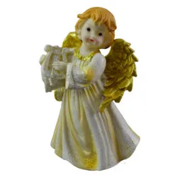 Figurina ingeras cu instrument muzical din rasina 20 CM