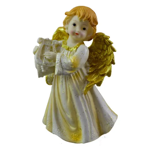 Figurina ingeras cu instrument muzical din rasina 20 CM