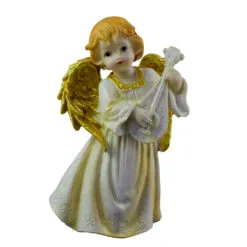 Figurina ingeras cu instrument muzical din rasina 20 CM