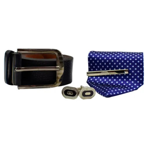 Set cadou 4 piese pentru barbati - Cravata/Curea/Butoni manseta