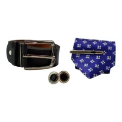 Set cadou 4 piese pentru barbati - Cravata/Curea/Butoni manseta
