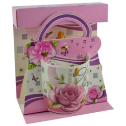 Cana realizata din ceramica in cutie - Design cu trandafiri - Diverse modele (Model 2)