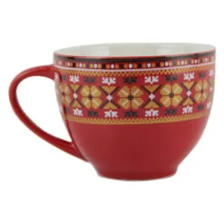 Cana din ceramica 7 CM cu motive traditionale romanesti