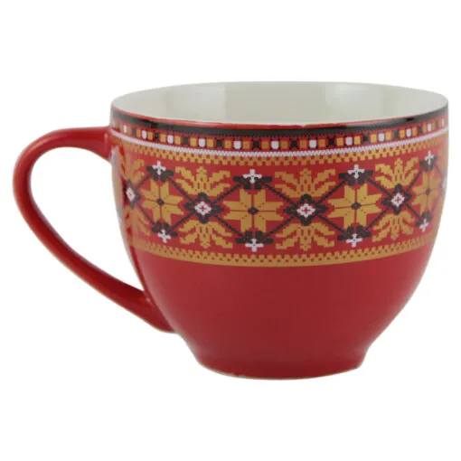 Cana din ceramica 7 CM cu motive traditionale romanesti