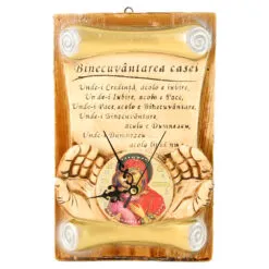Placheta din ipsos cu ceas ?Binecuvantarea Casei? 17?26 CM