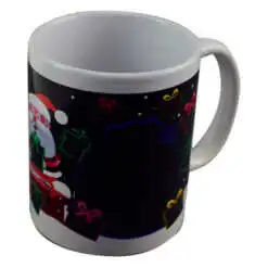 Cana de craciun termosensibila realizata din ceramica - Design cu Mos Craciun si cadouri