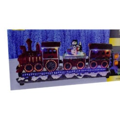 Decoratiune cu led pentru Craciun - Tren cu vagoane si figurina