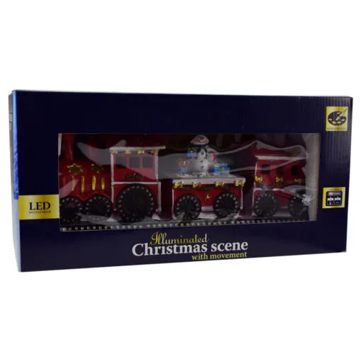Decoratiune cu led pentru Craciun - Tren cu vagoane si figurina