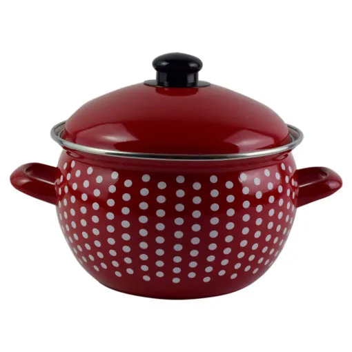 Oala emailata cu capac 3.8 L - Design cu buline