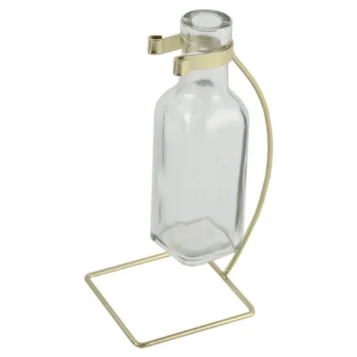 Vaza decorativa din metal si sticla 9?20 CM
