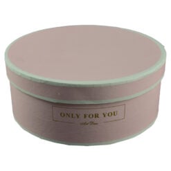 Set 3 cutii rotunde pentru cadouri - Roz - Design cu mesajul "Only for you"