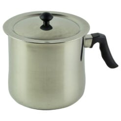Cana cu capac realizat din inox pentru fiert lapte