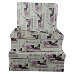 Set 3 cutii cadou dreptunghiulare Black shoes