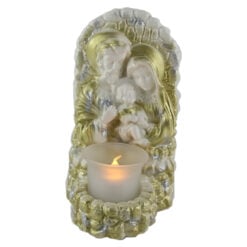 Statueta "Sfanta Familie" din ipsos cu candela 11x19 CM