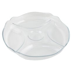 Platou din sticla cu patru compartimente 25 CM