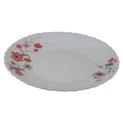 Farfurie desert din sticla opal cu decor floral 19 CM - Se vinde 6 buc./bax.