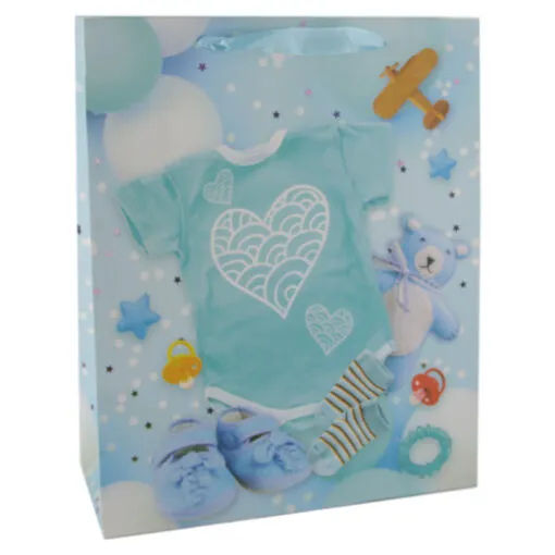 Punga cadou din hartie 26x32 CM - Nou nascuti baietei/fetita