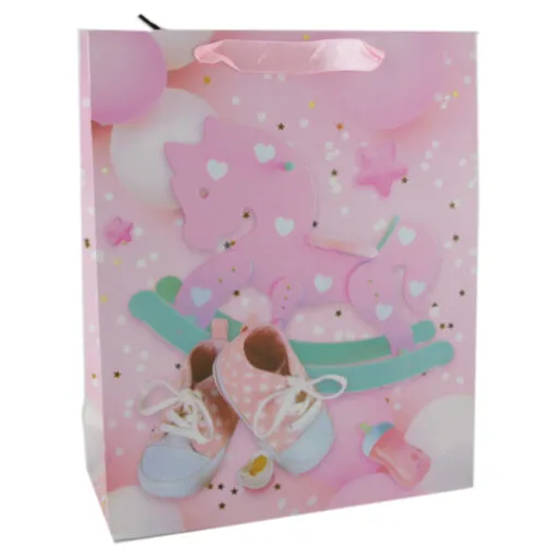 Punga cadou din hartie 26x32 CM - Nou nascuti baietei/fetita