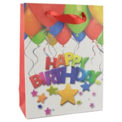 Punga cadou din hartie 18x24 CM - Baloane Happy Birthday