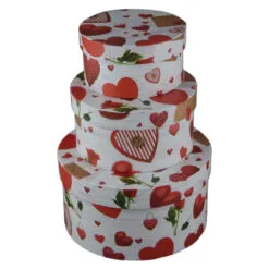 Set 3 cutii cadou rotunde cu capac 21 CM