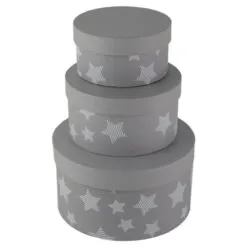 Set 3 cutii cadou rotunde cu capac 21 CM