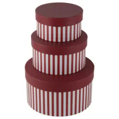Set 3 cutii cadou rotunde cu capac 21 CM