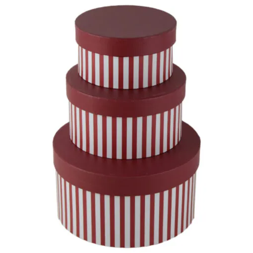 Set 3 cutii cadou rotunde cu capac 21 CM