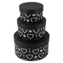 Set 3 cutii cadou rotunde cu capac 21 CM